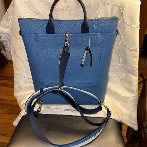 Kate Spade Blue and Black Walker Color-blocked Convertible Backpack/Tote NWT - Picture 6 of 8